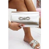 Love Lemonade Women's Crystal Sassy Bow Bag in Silver