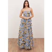 Anaya with Love Women's Floral Bandeau Tiered Maxi Dress | Size: 10