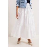 Phase Eight Women's Alva Tiered Maxi Skirt in White | Size: 16