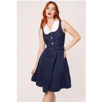 Hell Bunny Women's Costello 40's Style Vintage Inspired Midi Dress in Navy | Size: 2XL