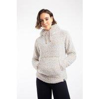Weird Fish Women's Yara Cosy Fleece Hoodie in Beige | Size: 18