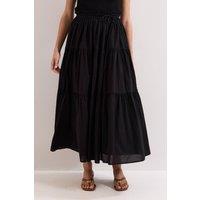 Phase Eight Women's Alva Cotton Maxi Skirt in Black | Size: 12
