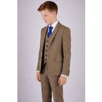 Vivaki Men's 5 Piece Light Brown Tweed Suit | Size: 14-15 Years
