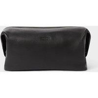 OSPREY LONDON Men's The Toby Leather Washbag in Black