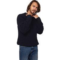 Celtic & Co Men's British Waffle Stitch Crew in Dark Navy | Size: Medium