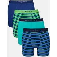 British Boxers Men's Pack of Four Electric Lime Bamboo Stetch Trunks | Size: XL
