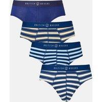 British Boxers Men's Pack of Four Maritime Bamboo Briefs in Navy | Size: 3XL