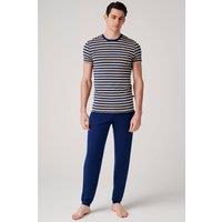 British Boxers Men's "Sandstone" Bamboo Pyjama Set in Mid Navy | Size: Large