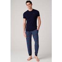 British Boxers Men's "Minimalist Geometric" Bamboo Pyjama Set in Dark Navy | Size: 2XL
