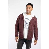 Weird Fish Men's Camborne Borg Lined Full Zip Hoodie in Chocolate | Size: Medium