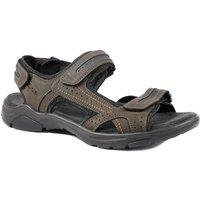 Pavers Men's Comfy Triple Touch Fasten Sandals in Dark Brown | Size: 8