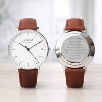 Wear We Met Men's Personalised Architect London Zephyr Watch - Engraved Gift in Brown | Size: 1 Pack