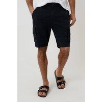 Threadbare Men's 'Manchester' Cotton Cargo Shorts in Black | Size: 32R
