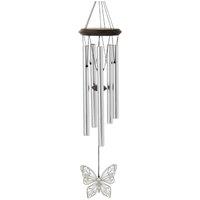 Woodstock Chimes Outdoor Garden Wind Chime - Mirror Butterfly in Silver