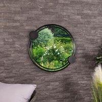 Charles Bentley Warsaw Round Garden Mirror Weather Resistant in Black