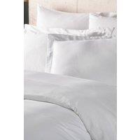 Vision Essentials Satin Stripe 50/50 Polycotton Duvet Cover 180 Thread Count in White | Size: Double
