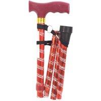 Aidapt Extendable Plastic Handled Walking Stick with Engraved Pattern Red