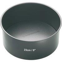 MasterClass Non-Stick Loose Base Deep Cake Pan, Carbon Steel Round Cake Tin, 23cm in Dark Grey