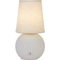 Lighting Collection Rechargeable Ribbed White Glass TL