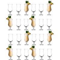 LAV 24x Fiesta Pina Colada Glasses - 390ml Party Drinking Glass Set in Clear