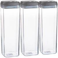 Argon Tableware Food Storage Containers with Flip Lock Lid - 1.9 Litre - Set of 6 in Grey
