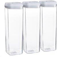 Argon Tableware Food Storage Containers with Flip Lock Lid - 1.9 Litre - Set of 6 in White