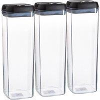 Argon Tableware Food Storage Containers with Flip Lock Lid - 1.9 Litre - Set of 6 in Black