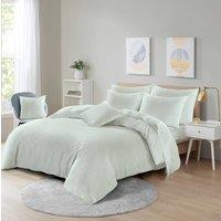 Homes-Linen Ultra Soft Microfibre Duvet Cover Set Breathable Wrinkle-Free Bedding in Duck Egg Blue | Size: King