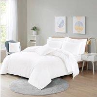 Homes-Linen Ultra Soft Microfibre Duvet Cover Set Breathable Wrinkle-Free Bedding in White | Size: King