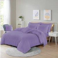 Homes-Linen Ultra Soft Microfibre Duvet Cover Set Breathable Wrinkle-Free Bedding in Lilac | Size: Single