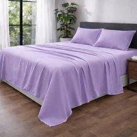 Homes-Linen Ultra Soft Microfibre Flat Sheet Breathable Wrinkle & Fade Resistant in Lilac | Size: Single