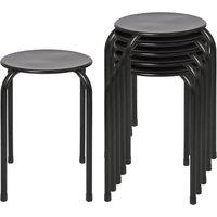 Harbour Housewares Metal Stacking Stools - Matt Black - Pack of 6