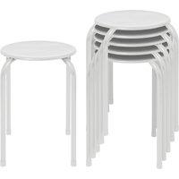 Harbour Housewares Metal Stacking Stools - Matt Black - Pack of 6 in White