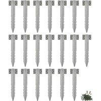 Harbour Housewares Galvanised Steel Railway Sleeper Brackets - 40cm - Pack of 20 in Silver