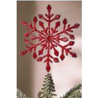 Dibor Red Beaded Snowflake Christmas Decorations Tree Topper
