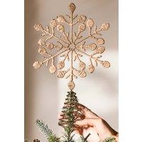 Dibor Brown Jute Snowflake Christmas Decoration Tree Topper