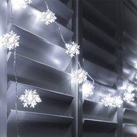 Globrite Snowflake Fairy Lights Christmas Decorations with 2 Modes 80 LED in White