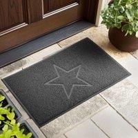 Nicoman Embossed PVC Spaghetti Embossed Star Door Mat in Dark Grey | Size: 90 cm x 60 cm