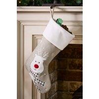 Dibor Luxury Grey Reindeer Xmas Tree Christmas Gift Bag Christmas Stocking | Size: Medium