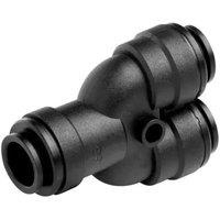 John Guest 12mm Push Fit 2 Way Y Divider Black / Manifold (Pack of 2)