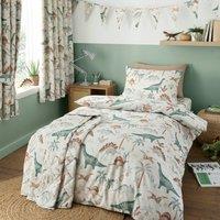 Happy Linen Company Scandi Saurus Dinosaurs Reversible Duvet Cover Bedding Set in Ivory | Size: Toddler