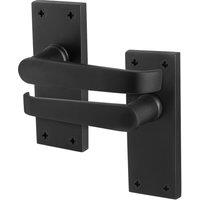 AFIT Black Door Handles Latch, 1 Pair Matt Black Backplate Handles | Size: 150mm x 150mm