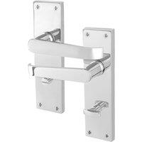 AFIT Chrome Bathroom Door Handles, 1 Pair Polished Chrome Backplate Handles in Silver | Size: 150mm x 150mm