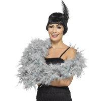 Smiffys Deluxe Feather Boa in Silver