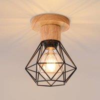 Goeco Industrial Ceiling Light E27 Chandelier, Vintage Pendant Light, Black