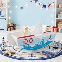 CASART Kids Rocking Ship Wooden Rocking Horse Toy w/ Handles 40 Swing Range