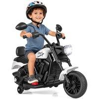 CASART Kids Electric Motorcycle 6V Battery Powered Ride on Toy Motorbike in White