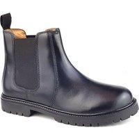 Frank James Men's Leather Chelsea Ankle Boots in Black | Size: 3
