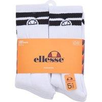 Ellesse Men's 5 Pack Crew Socks in White | Size: 7-11