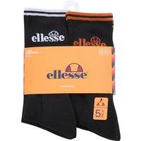 Ellesse Men's 5 Pack Crew Socks in Black | Size: 7-11